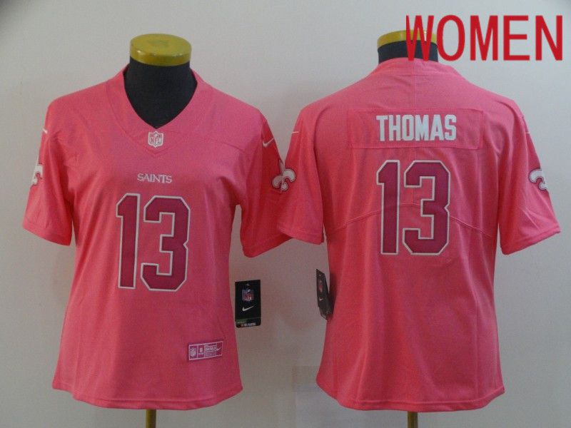 Women New Orleans Saints #13 Thomas pink Nike Vapor Untouchable Limited Player NFL Jerseys